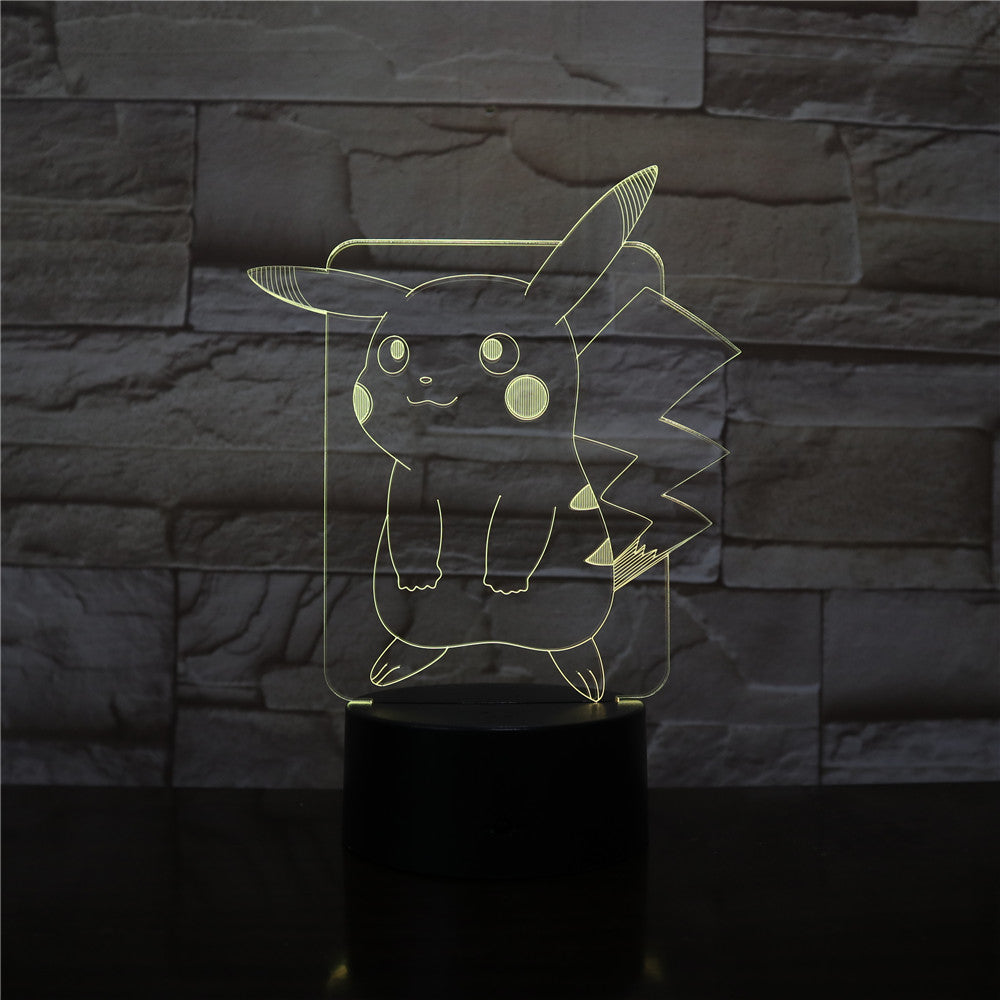 New Pikachu Figure Pokemon Go Kids Night Light LED Bedside Atmosphere Colorful Night Light Child Holiday Gift 3D Lamp Dropship