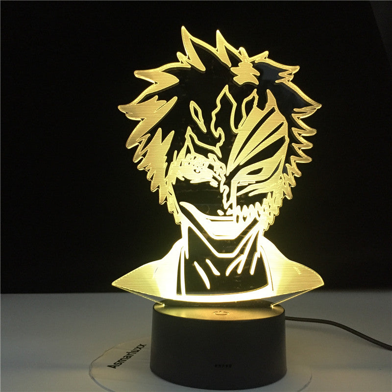 3D4844 Bleach Mask Face LED Night Light Lamp for Kids Bedroom Decoration Nightlight Gift for Children Study Room Decor Light 3D