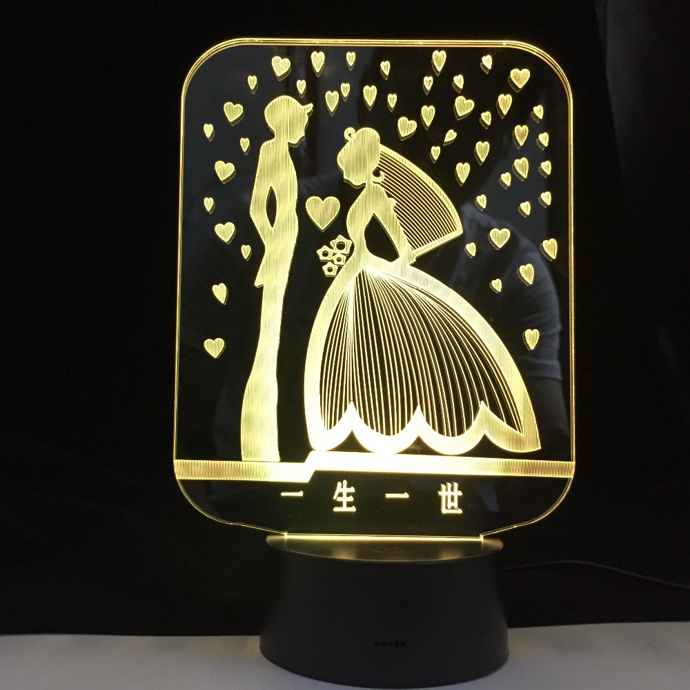 3D Led Night Light Valentine I Love U Usb Touch Remote Control 7 Colors Changable Glow In The Dark Toys Christmas Marry Gift