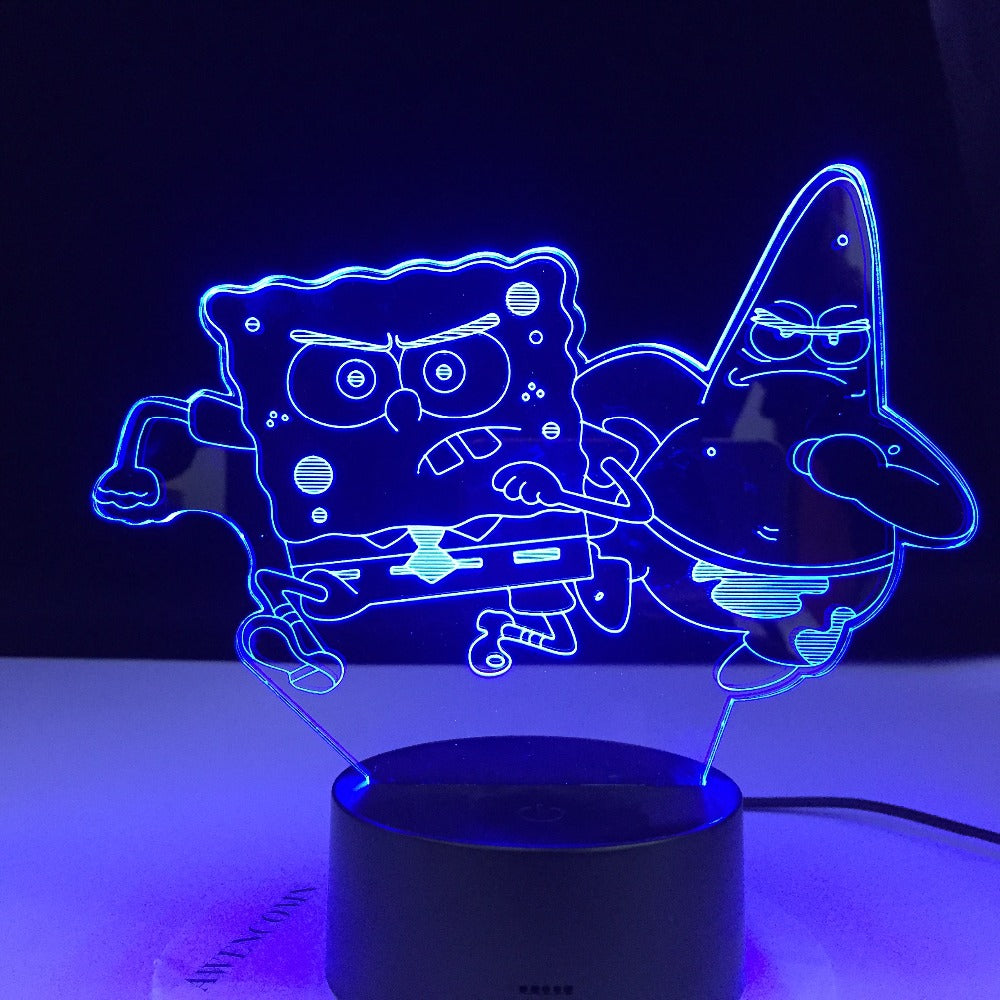 Patrick Star Running 3d lamp Table Lamp Acrylic Creative Decorations Bedroom Sleeping Nightlight Gift Dropshipping