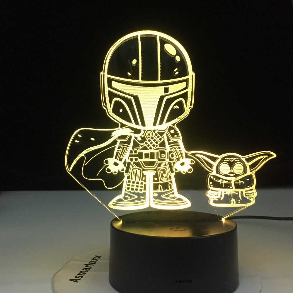 Yoda Marvel Atmosphere Touch Sensor Led Night Light USB Lamp Bright Base 3D Nightlight