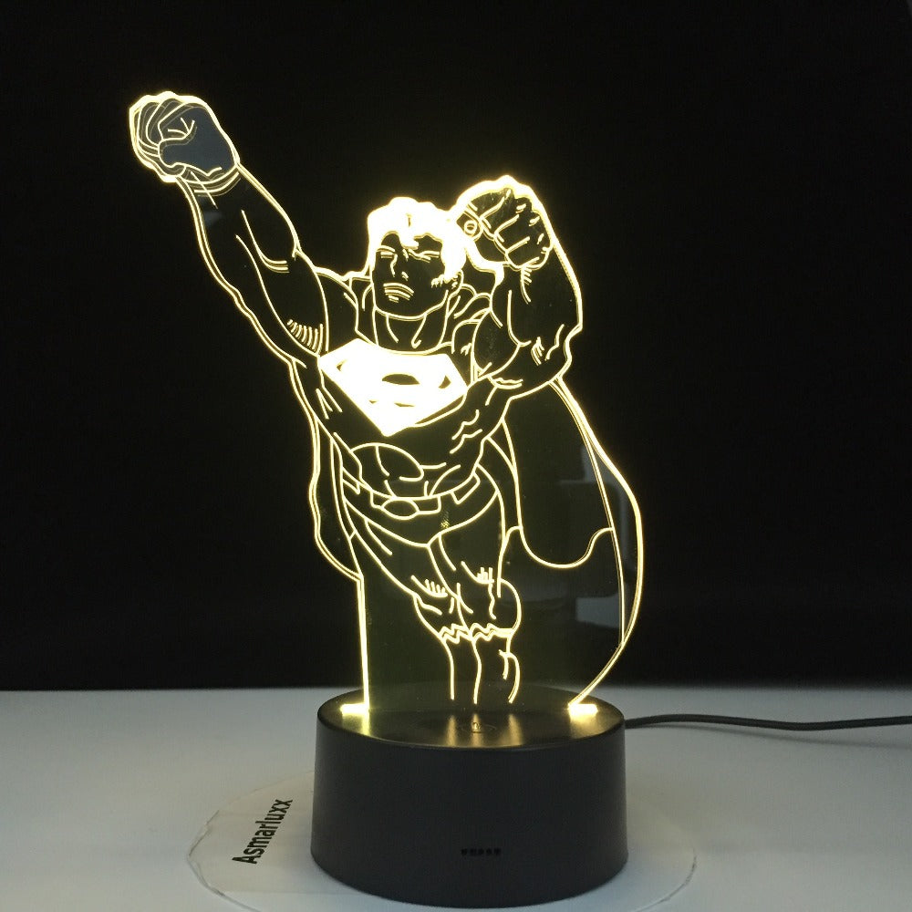 3D-3471 Superman Night Light Lamp 3D Illusion Nightlight for Child Bedroom Decor Usb Battery Powered lamp Awesome Christmas Gift