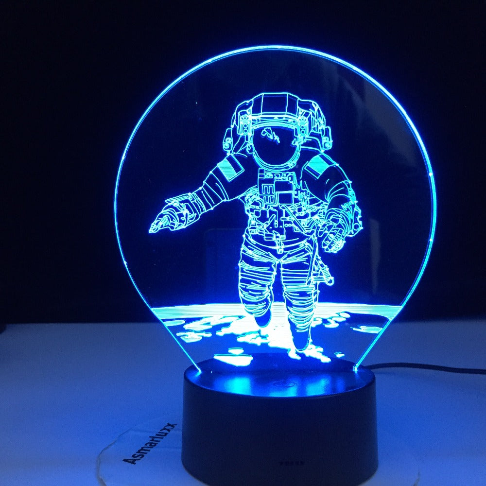 Colors Change 3D Astronaut Night Lamp LED Illusion Visual Night Light Kids Bedroom Decoration Sleeping Lamp Best Kids Gift