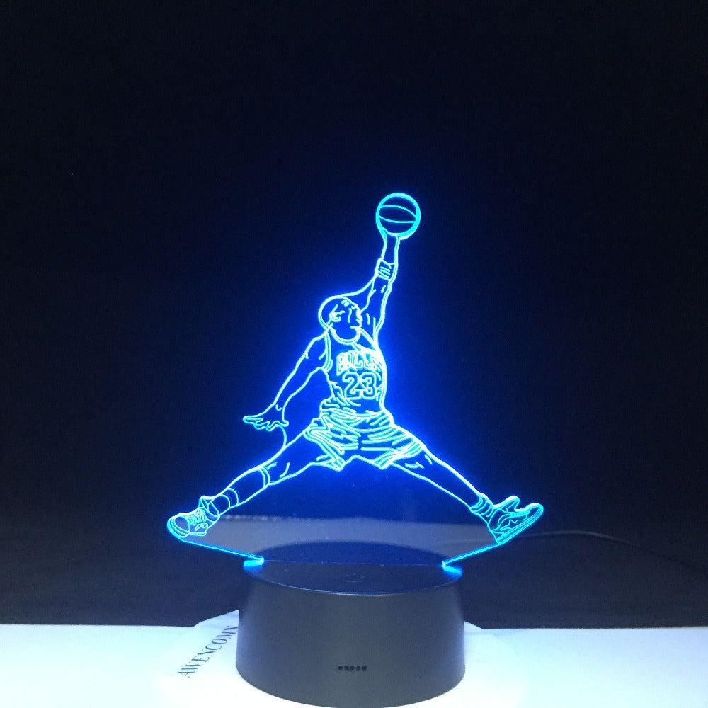 3D-4605 Bull 23 Jordan Dunk Figure 3d Lamp Sports Basketball Home Decor Birthday Gift for Kids Boy Child Novelty Light