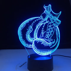 3D-4144 Boxing Gloves 3D Lamp Touch Remote Control 3D Visual Nightlight 3AA Batterie Powerbank USB LED Light