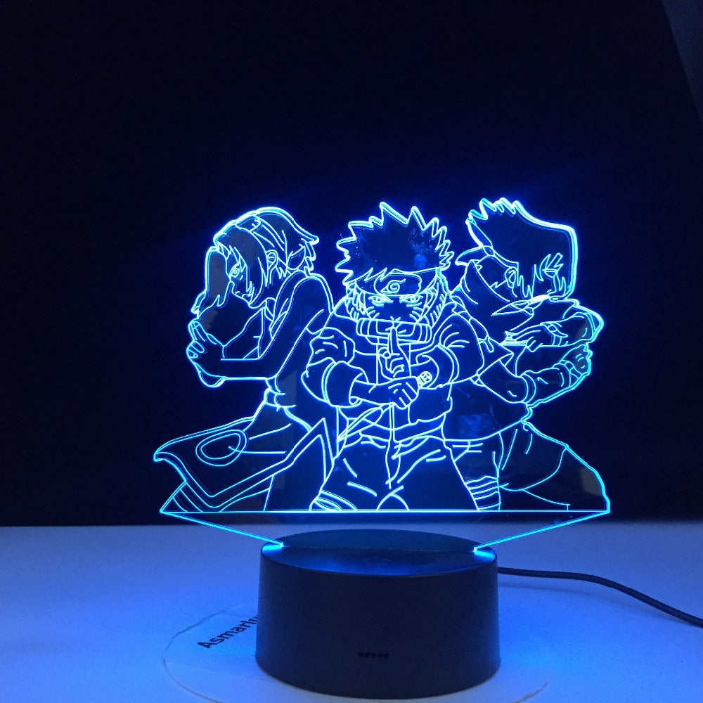 Naruto Team 3d Night Light 7 Uzumaki Naruto Sasuke Sakura Figure Home Decoration LED Night Lamp Anime Gift for Kids Child Boys