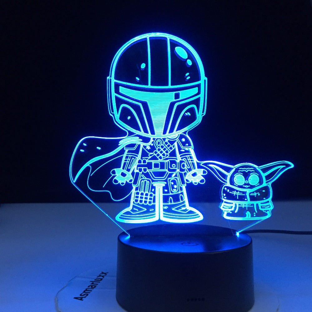 Yoda Marvel Atmosphere Touch Sensor Led Night Light USB Lamp Bright Base 3D Nightlight