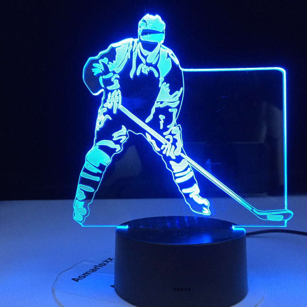 Colorful Touch 3d Led Night Light Hockey Lamp USB Illusion Atmosphere Table Lamp for Children Baby Kids Gift Bedside Bedroom