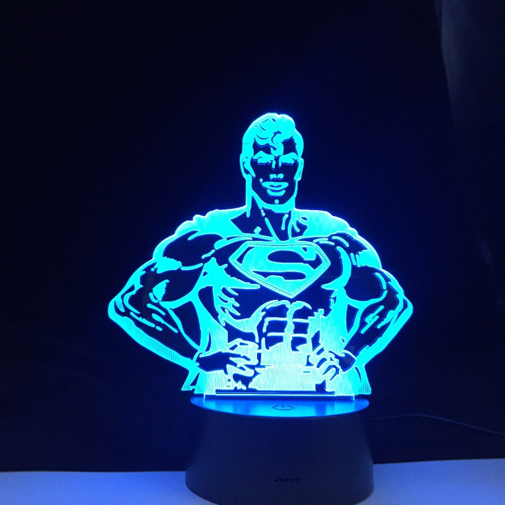 3D Lamp Marvel Comics Superhero Superman Kid 3D Led Night Light Bedroom Decor Dropshipping Child Birthday Gift Table Lamp