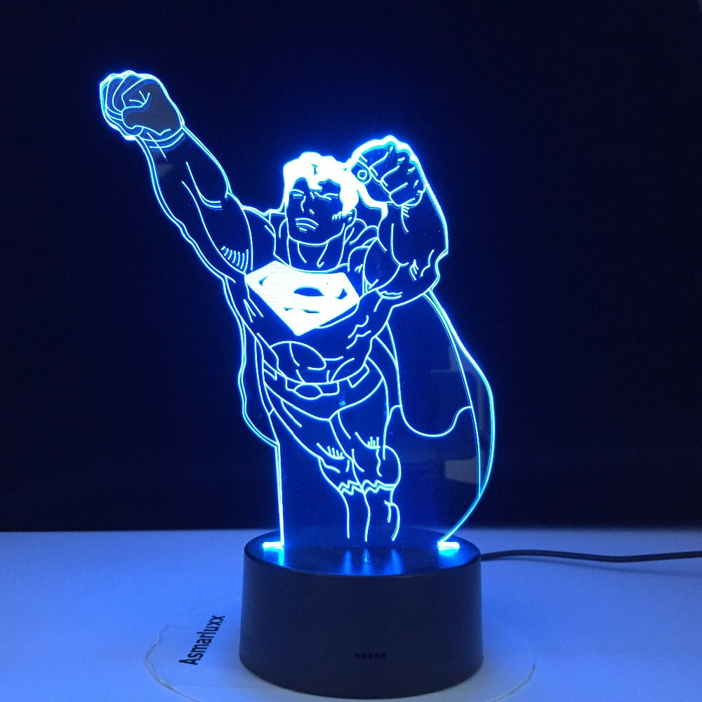 3D-3471 Superman Night Light Lamp 3D Illusion Nightlight for Child Bedroom Decor Usb Battery Powered lamp Awesome Christmas Gift