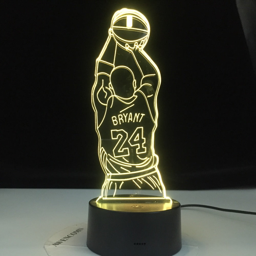 Kobe Jump Shoot Figure Back View Bedroom Decor Nightlight Led Night Light Desk 3d Lamp Dropshipping Kobe Bryant Memorial Gifts