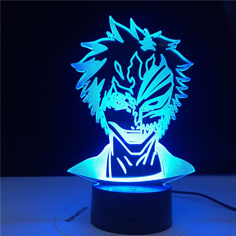3D4844 Bleach Mask Face LED Night Light Lamp for Kids Bedroom Decoration Nightlight Gift for Children Study Room Decor Light 3D