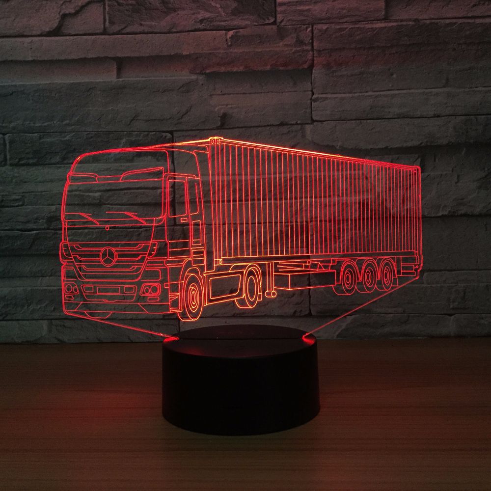 Container Truck 3D Remote Control 7 Color Lamp Visual Led Night Lights For Kids Touch Usb Table Lampara Lampe Dropshipping