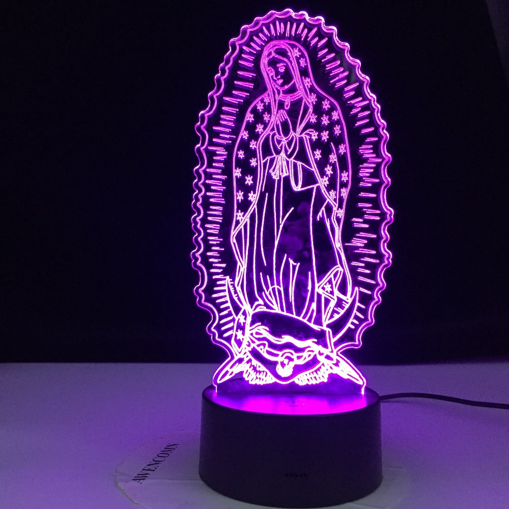 Christian Series 3D Lamp Cross Jesus Bible Night Light Acrylic Plate Touch Remote Base Home Decor Holiday Gifts For Friend