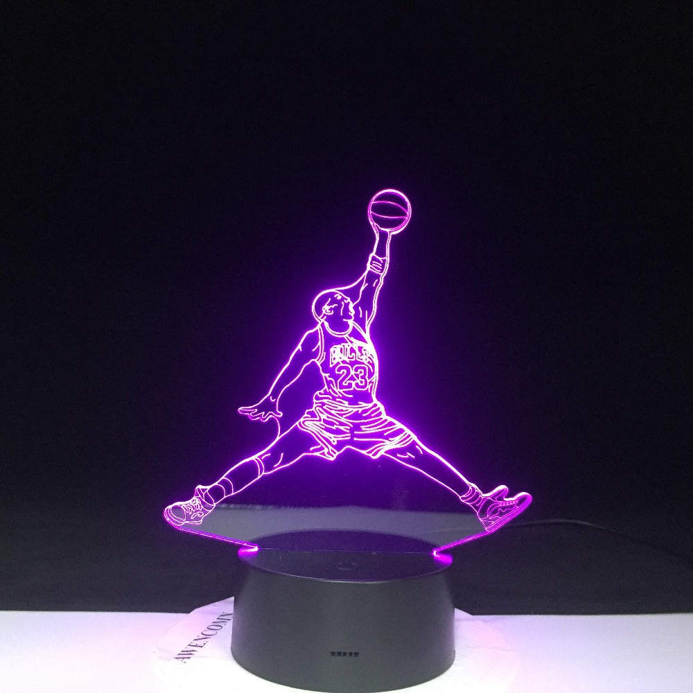 3D-4605 Bull 23 Jordan Dunk Figure 3d Lamp Sports Basketball Home Decor Birthday Gift for Kids Boy Child Novelty Light