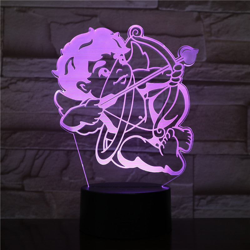3D-2046 Cupid the God of love arrow LED Night Lamp with 7 Colors Illusion