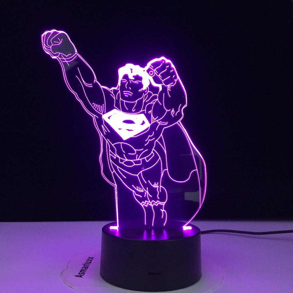3D-3471 Superman Night Light Lamp 3D Illusion Nightlight for Child Bedroom Decor Usb Battery Powered lamp Awesome Christmas Gift