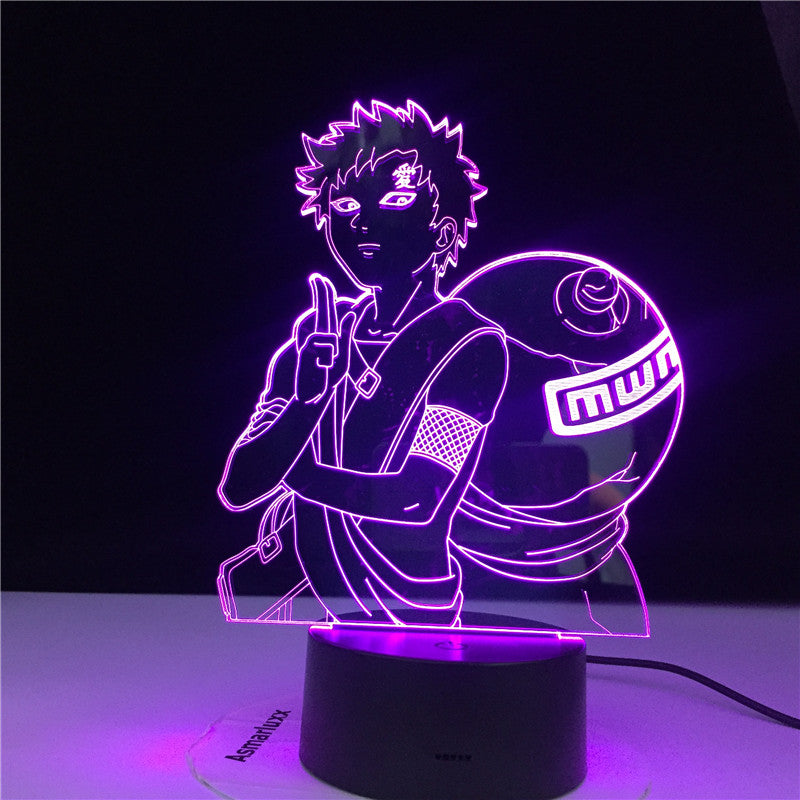 3D Lamp NARUTO Gaara Figure Children's Night light LED Anime Japanese Manga Battery Lamp Baby Sleep Nightlight Best Gift
