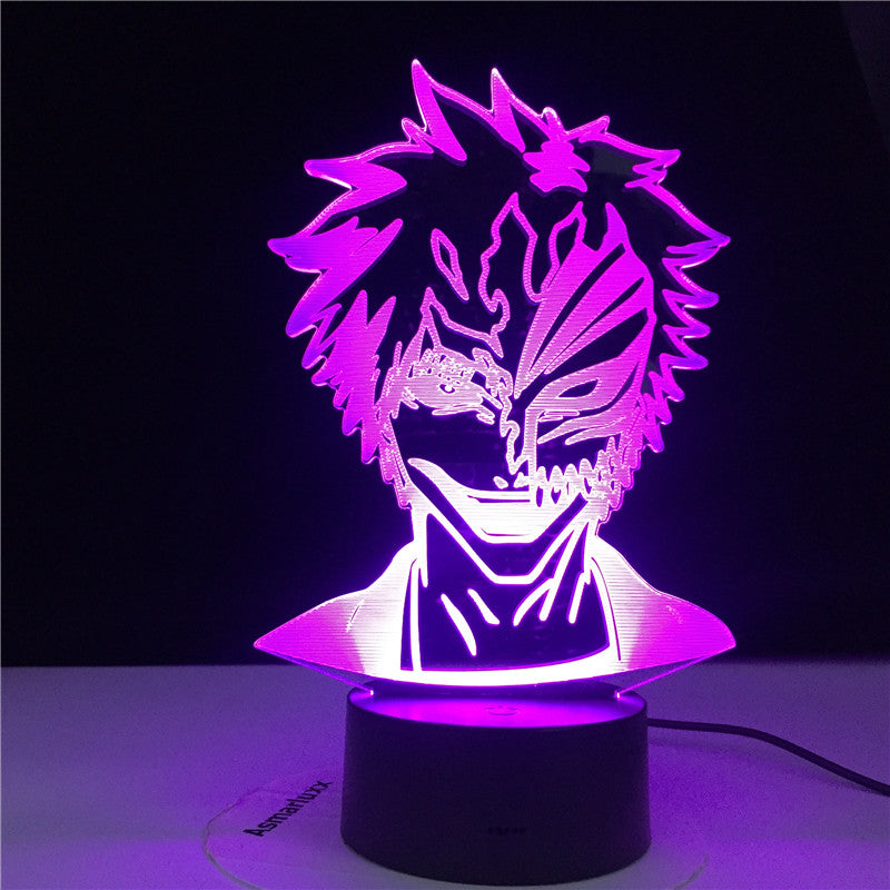 3D4844 Bleach Mask Face LED Night Light Lamp for Kids Bedroom Decoration Nightlight Gift for Children Study Room Decor Light 3D