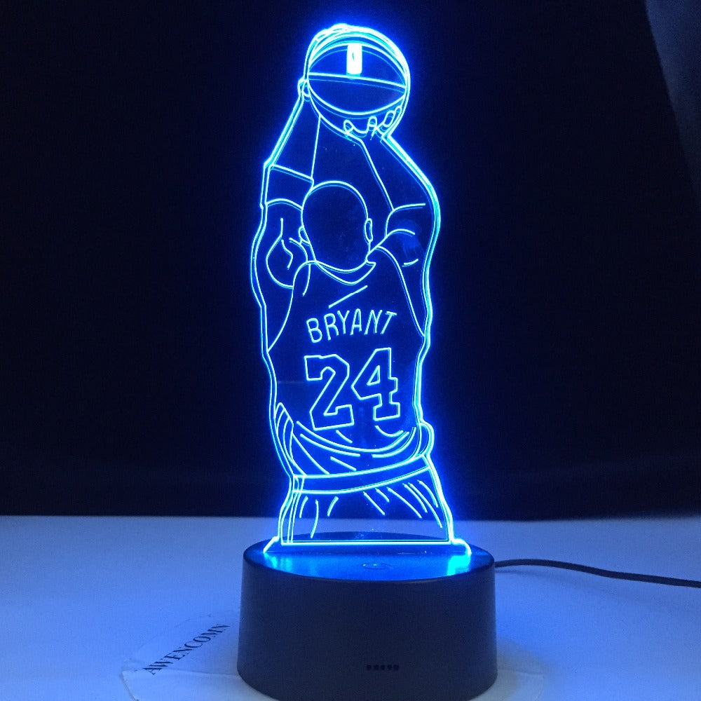 Kobe Jump Shoot Figure Back View Bedroom Decor Nightlight Led Night Light Desk 3d Lamp Dropshipping Kobe Bryant Memorial Gifts