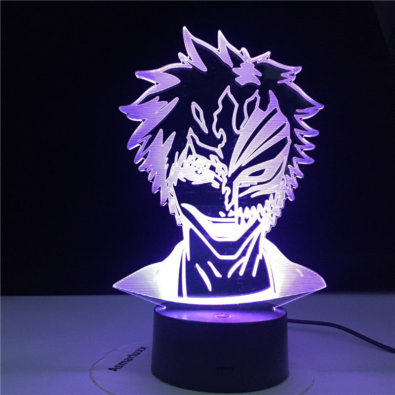 3D4844 Bleach Mask Face LED Night Light Lamp for Kids Bedroom Decoration Nightlight Gift for Children Study Room Decor Light 3D