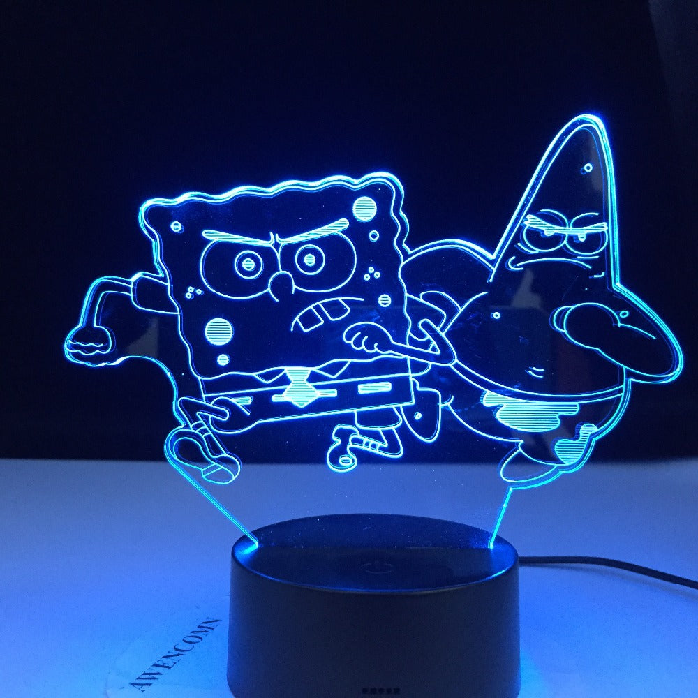 Patrick Star Running 3d lamp Table Lamp Acrylic Creative Decorations Bedroom Sleeping Nightlight Gift Dropshipping