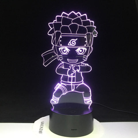 Uzumaki Naruto 3D Lamp Color Changing Light For Children Bedroom Decoration Nightlight Baby Kungfu Naruto Led Night Light Gift For Kids 3289