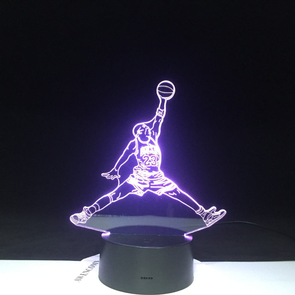 3D-4605 Bull 23 Jordan Dunk Figure 3d Lamp Sports Basketball Home Decor Birthday Gift for Kids Boy Child Novelty Light