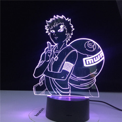 3D Lamp NARUTO Gaara Figure Children's Night light LED Anime Japanese Manga Battery Lamp Baby Sleep Nightlight Best Gift
