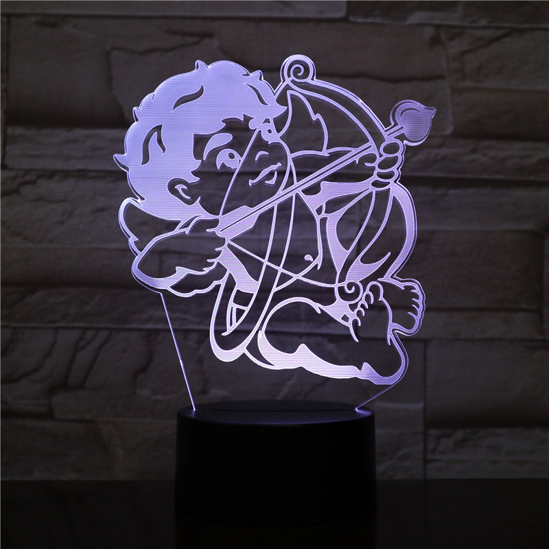 3D-2046 Cupid the God of love arrow LED Night Lamp with 7 Colors Illusion
