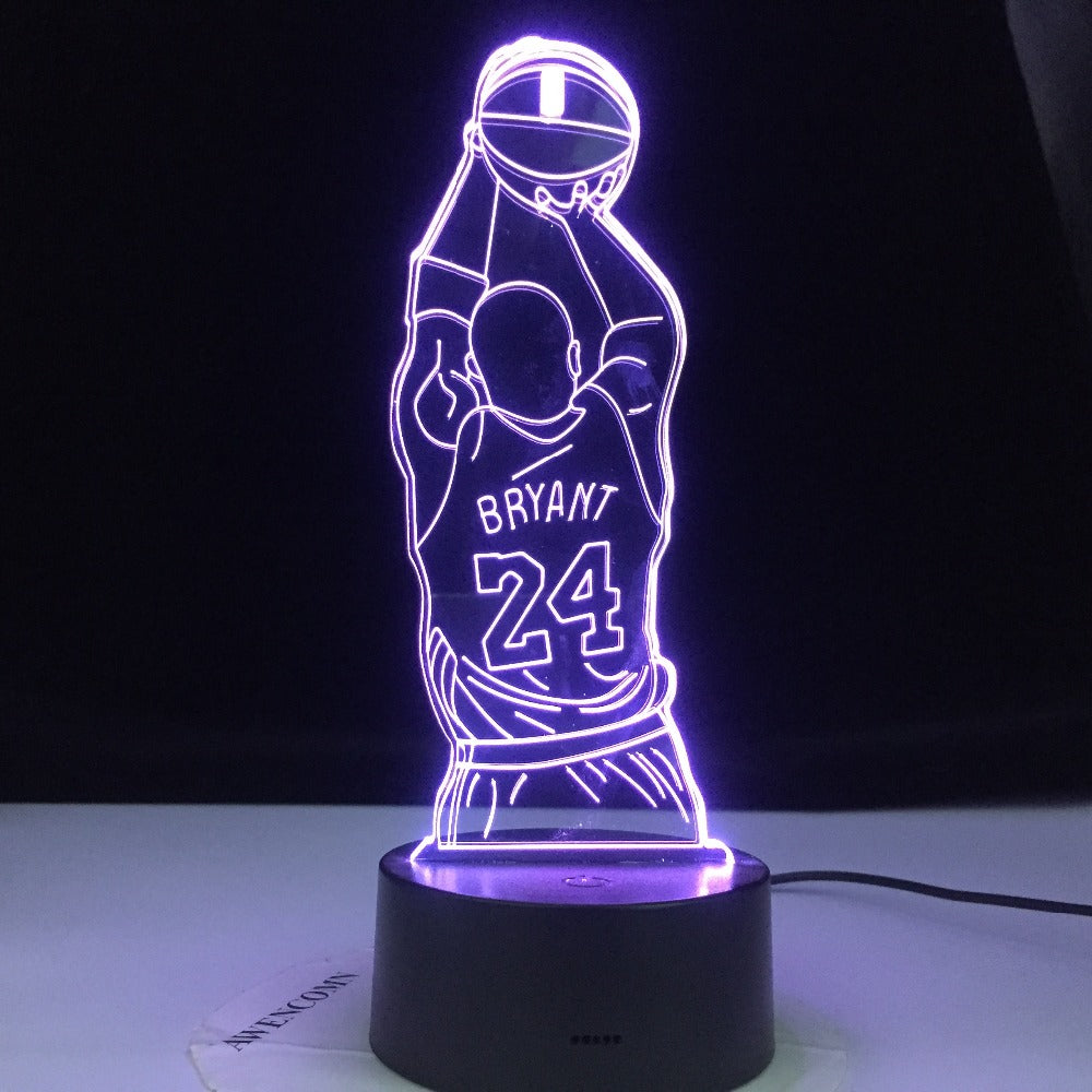 Kobe Jump Shoot Figure Back View Bedroom Decor Nightlight Led Night Light Desk 3d Lamp Dropshipping Kobe Bryant Memorial Gifts