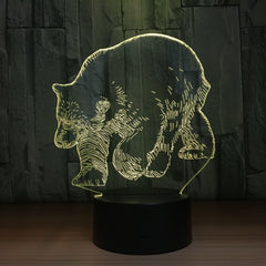 Polar Bear 3D LED Lamp 5V USB Table Lamp Night Lights 3D 7 Colors Changing Light lamp as New Year Gift For Children Friends