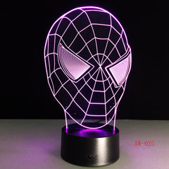 Hot Sale Superhero Figure SpiderMask 3D Lamp Multicolor Led Gradient Night Light Lampara Festival Kid Birthday Gift AW-025