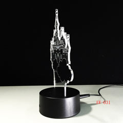 Castle Shape 3D LED Table Lamp Night Lights LED Illusion Lighting for Children Bedroom Wedding Decoration Birthdays Gift AW-031