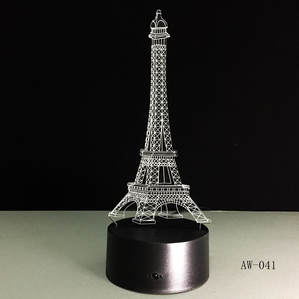3D Night Light 7 Color Eiffel Tower Desk Lamp Remote Touch USB LED Night Light Home Decor Christmas Gift For Children AW-041
