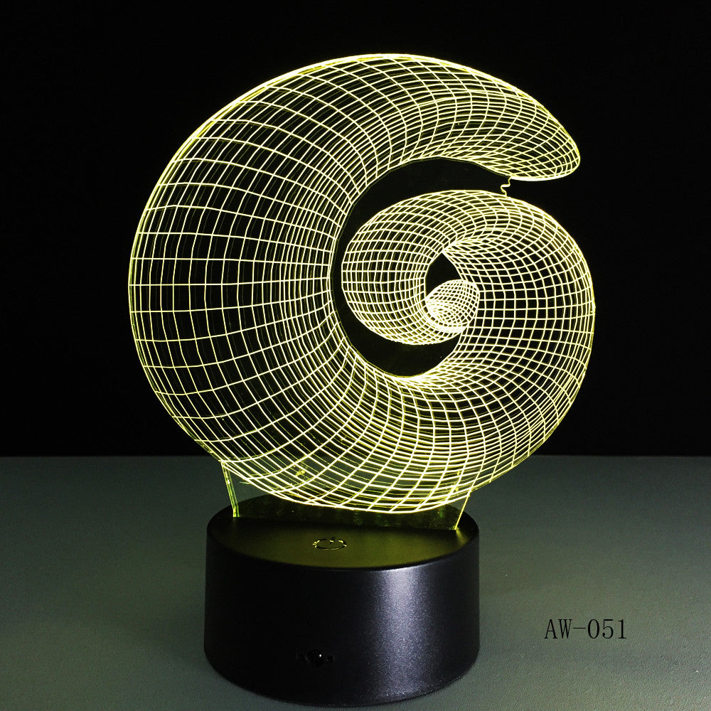 Abstract 3D Lamp LED NightLight light Acrylic lamp Atmosphere Desk Table Decoration Lamp Novelty Indoor Decor Lighting AW-051