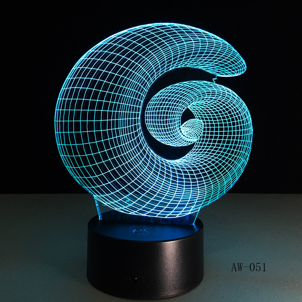 Abstract 3D Lamp LED NightLight light Acrylic lamp Atmosphere Desk Table Decoration Lamp Novelty Indoor Decor Lighting AW-051