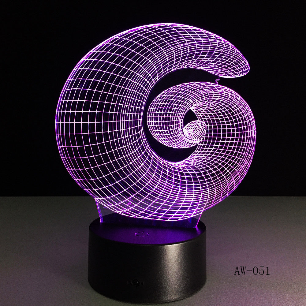 Abstract 3D Lamp LED NightLight light Acrylic lamp Atmosphere Desk Table Decoration Lamp Novelty Indoor Decor Lighting AW-051