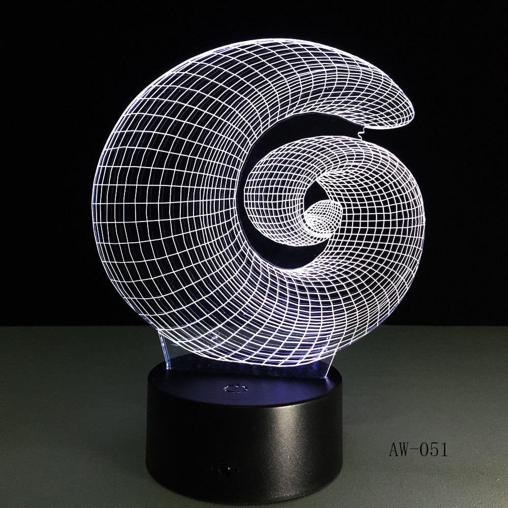 Abstract 3D Lamp LED NightLight light Acrylic lamp Atmosphere Desk Table Decoration Lamp Novelty Indoor Decor Lighting AW-051