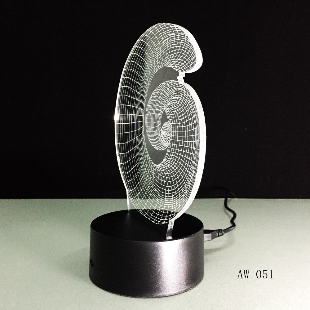 Abstract 3D Lamp LED NightLight light Acrylic lamp Atmosphere Desk Table Decoration Lamp Novelty Indoor Decor Lighting AW-051