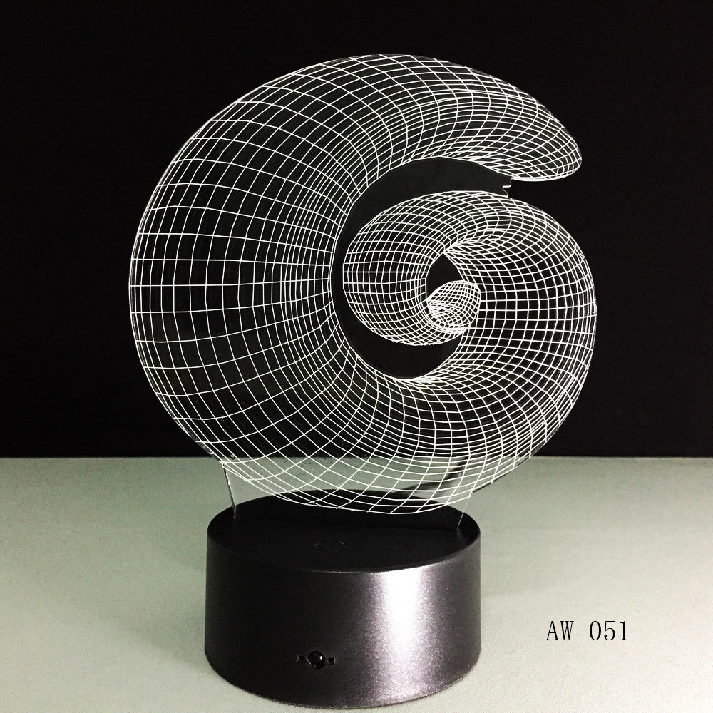 Abstract 3D Lamp LED NightLight light Acrylic lamp Atmosphere Desk Table Decoration Lamp Novelty Indoor Decor Lighting AW-051