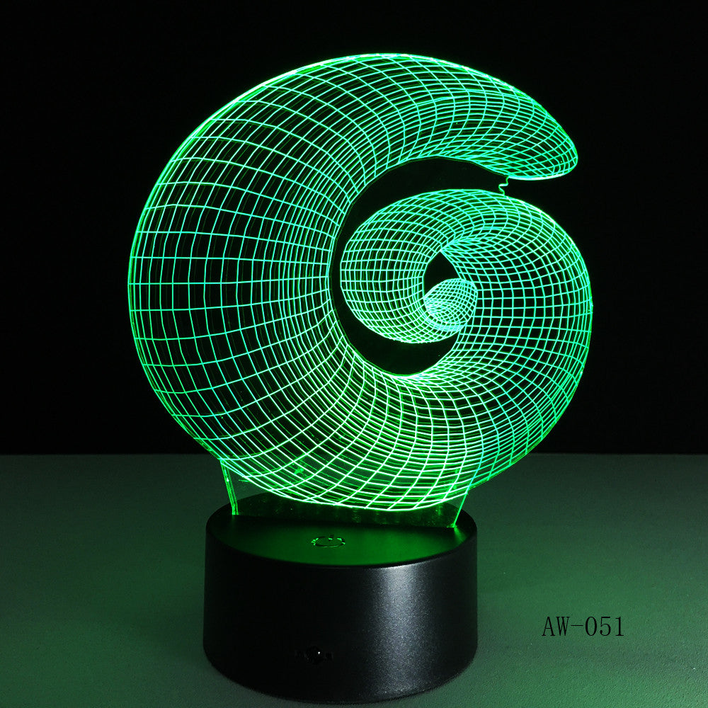 Abstract 3D Lamp LED NightLight light Acrylic lamp Atmosphere Desk Table Decoration Lamp Novelty Indoor Decor Lighting AW-051