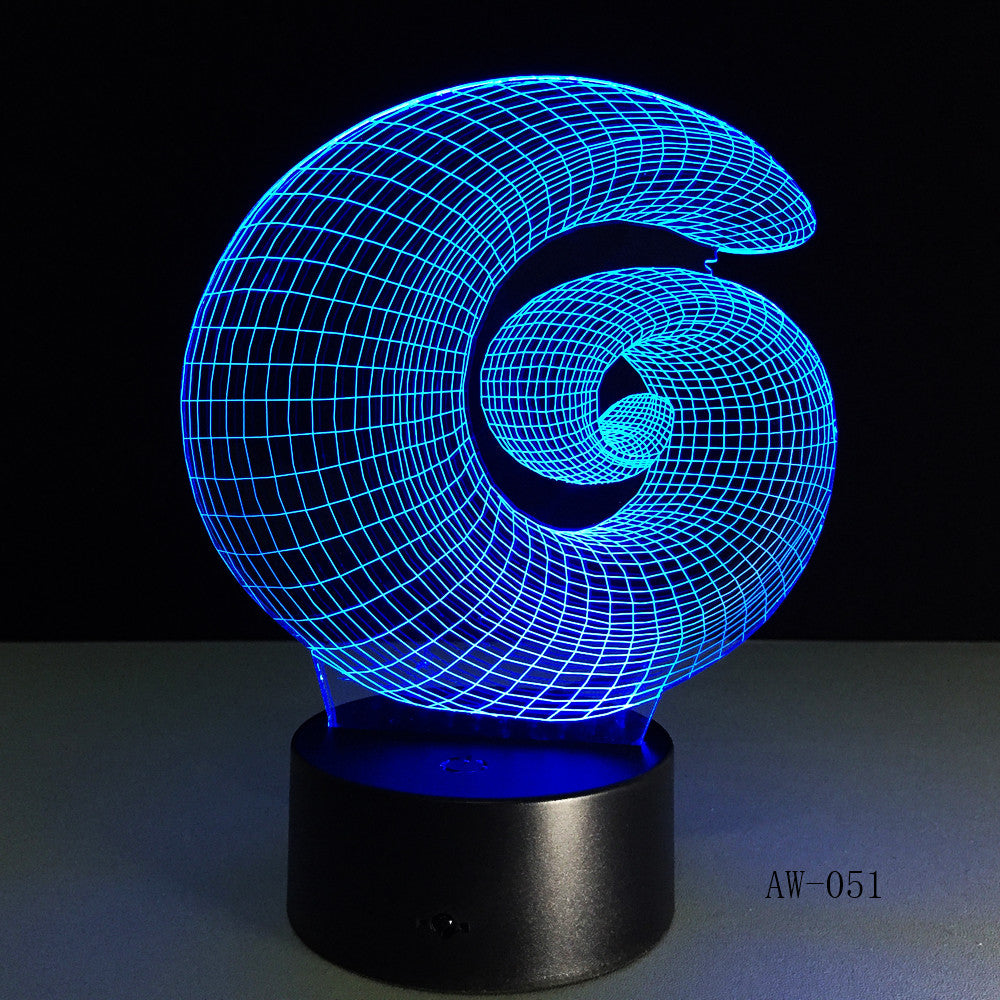 Abstract 3D Lamp LED NightLight light Acrylic lamp Atmosphere Desk Table Decoration Lamp Novelty Indoor Decor Lighting AW-051