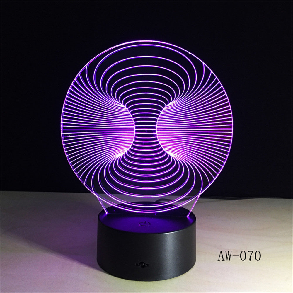 Abstract New 3D Lamp LED NightLight light Acrylic lamp Atmosphere Desk Table Decoration Lamp Novelty Lighting Drop Ship AW-070