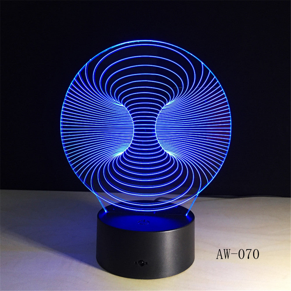 Abstract New 3D Lamp LED NightLight light Acrylic lamp Atmosphere Desk Table Decoration Lamp Novelty Lighting Drop Ship AW-070