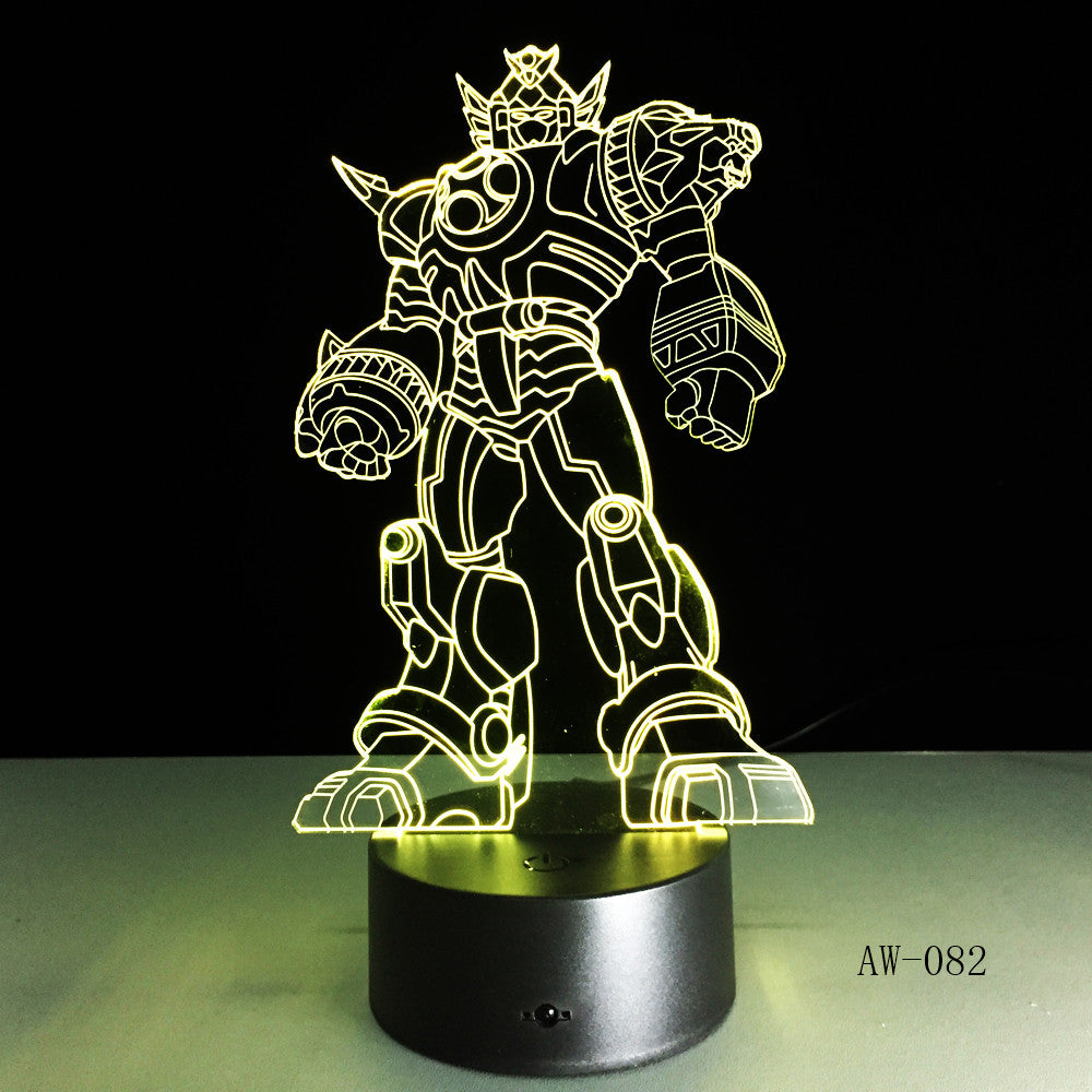 3D Cool Optimus Prime Character Boy Gift Transformers Illusion Desk Table RGB Led Night Light Colorful Lamparas Lamp AW-082