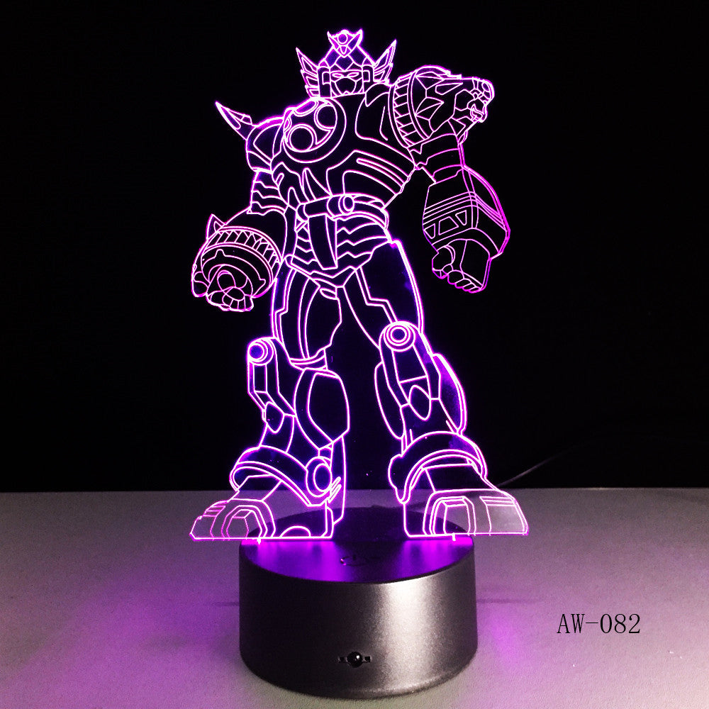 3D Cool Optimus Prime Character Boy Gift Transformers Illusion Desk Table RGB Led Night Light Colorful Lamparas Lamp AW-082