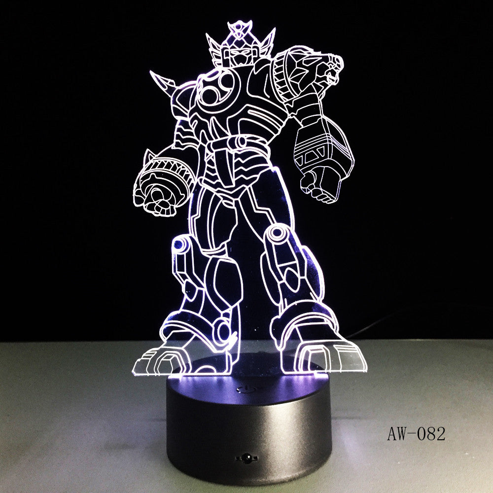 3D Cool Optimus Prime Character Boy Gift Transformers Illusion Desk Table RGB Led Night Light Colorful Lamparas Lamp AW-082