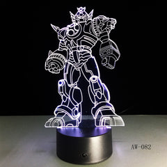 3D Cool Optimus Prime Character Boy Gift Transformers Illusion Desk Table RGB Led Night Light Colorful Lamparas Lamp AW-082