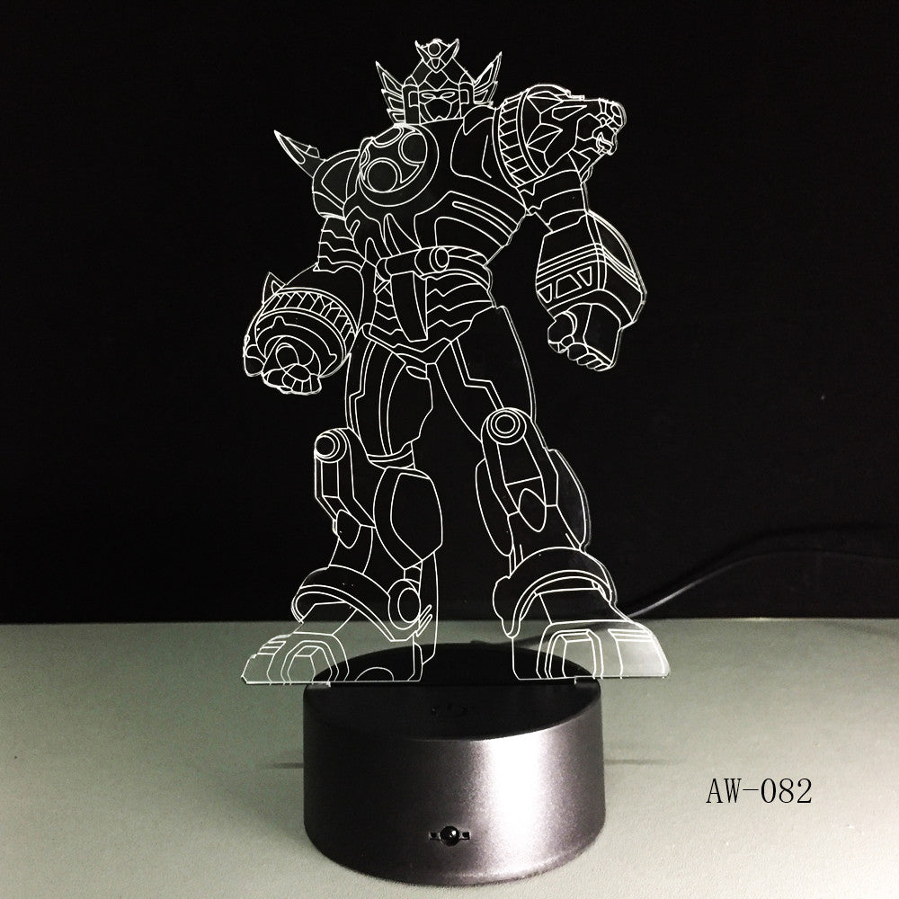 3D Cool Optimus Prime Character Boy Gift Transformers Illusion Desk Table RGB Led Night Light Colorful Lamparas Lamp AW-082